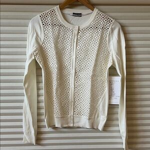 Vince Camuto White Cardigan Sweater